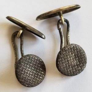 Vintage Sterling Silver cuff links .925 art deco button style